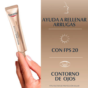 Eucerin hyaluron filler + Elasticity eyes crema contorno de ojos antiarrugas 15ml.