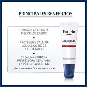 Eucerin Aquaphor Bálsamo reparador de labios SOS 10ml.