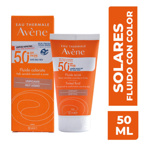 Avene protector solar FPS 50+ Fluido con color 50ml.