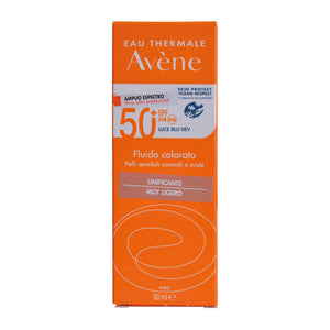 Avene protector solar FPS 50+ Fluido con color 50ml.