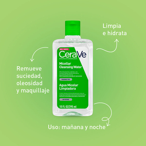 Cerave agua micelar limpiadora facial 295ml.
